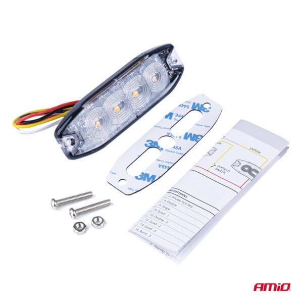 LED blinker AMIO 4X3W R65 R10 12/24V IP67 - Slika 2